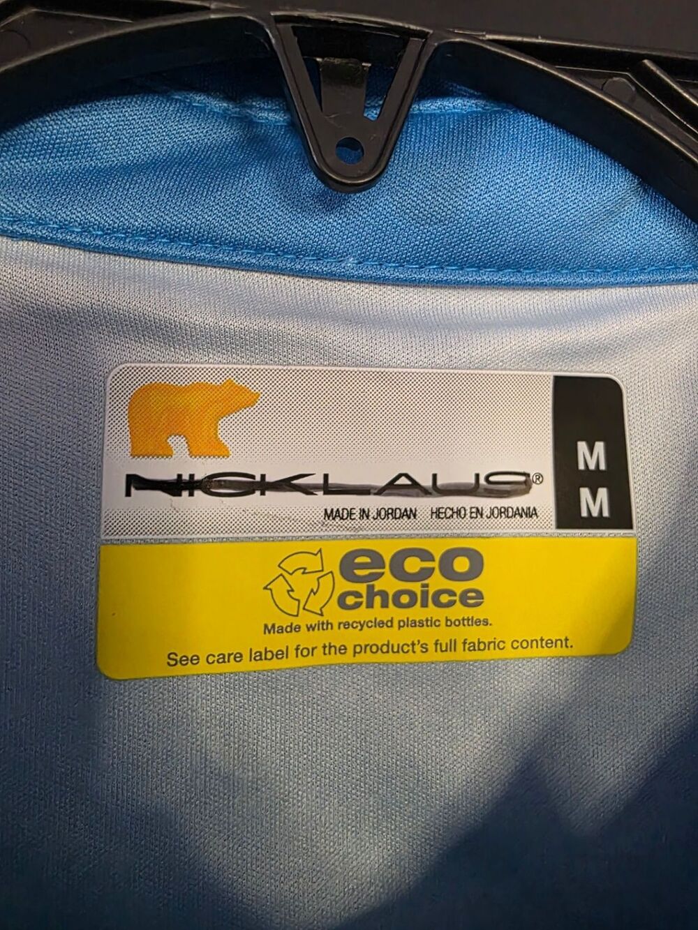Nicklaus Varadero Graphic Polo Shirt Blue M 100% Polyester Made in Jordan - Picture 3 of 6